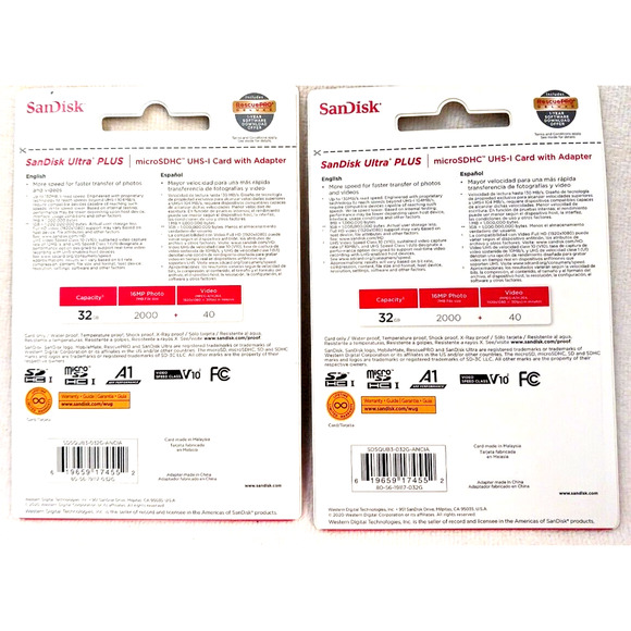 2 New! SanDisk Ultra Plus Speed 130, microSDHC UHS-1 Card w Adapter - Picture 2 of 10